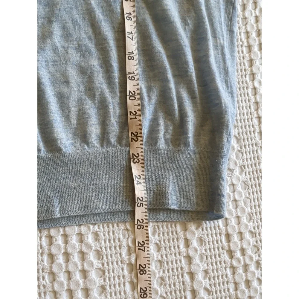 J Crew Italian Cashmere V Neck Sweater Pullover Heathered Blue Sz Small‎